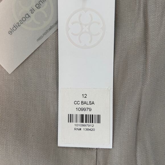 Per Se Carlisle CC Balsa 109979 Khaki Dress Pants Linen Size 12 NEW - Picture 4 of 5